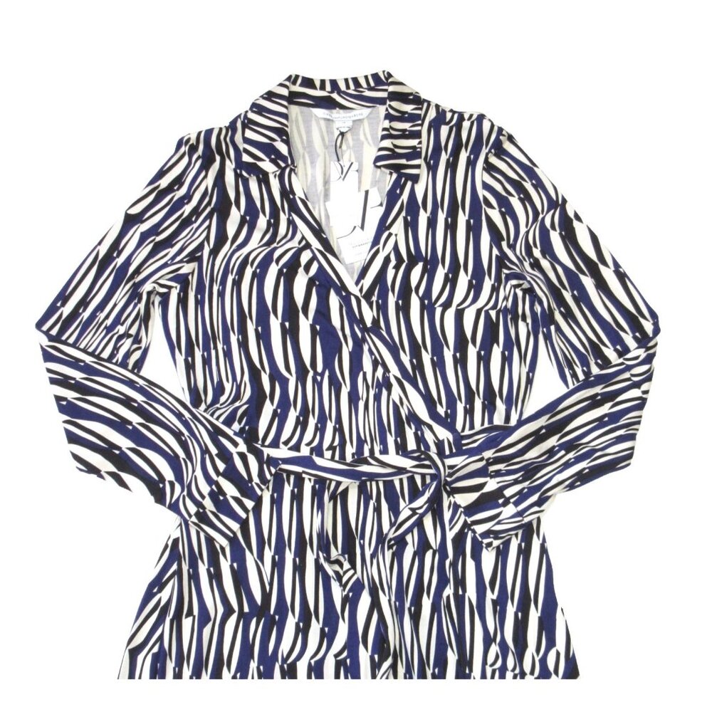 NWT Diane von Furstenberg New Jeanne Two in Glass Weave Silk Wrap Dress 14 - Picture 3 of 9